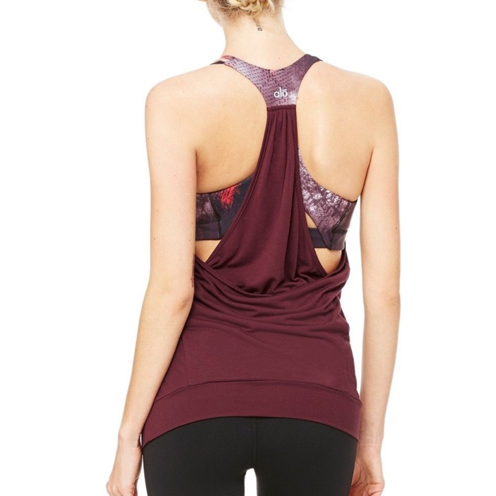 Alo Yoga Lia Tank Deep Plum / Ruby Red Smoke M